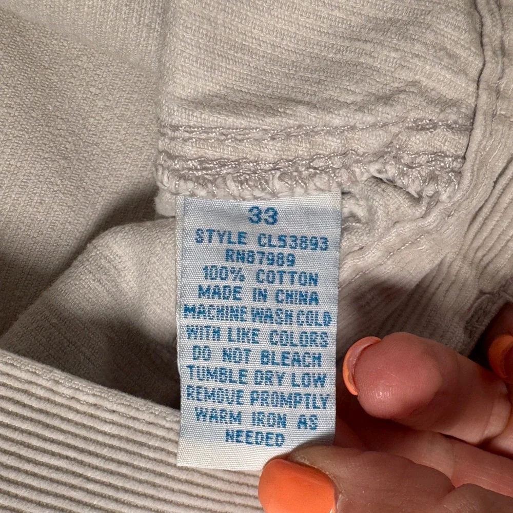 Vintage Ocean Pacific Mens Shorts Corduroy 1990s Cream Surfer Skater Size 33
